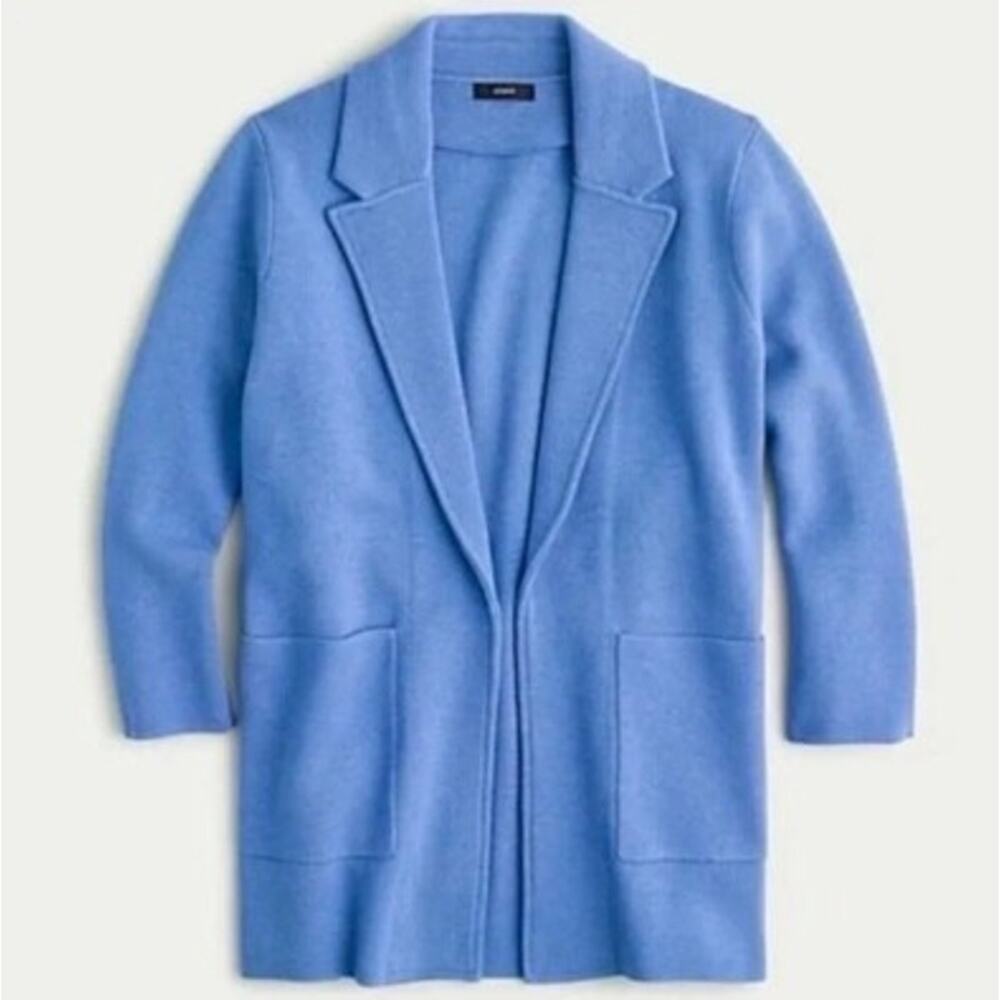J. CREW Sophie Open Front Sweater Blazer Sky Frost Blue Sz M {3Y40}